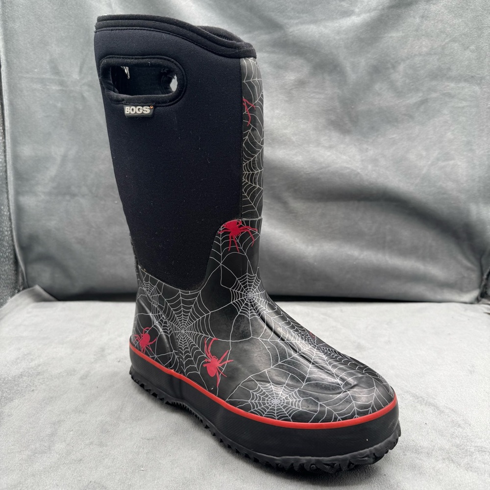 Bogs Classic High Spiders II Kids Boots Size 2 Black Spider‎ Web Rain